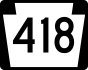 PA Route 418 marker