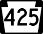 PA Route 425 marker