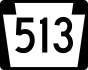 PA Route 513 marker