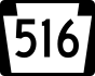 PA Route 516 marker