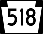 PA Route 518 marker
