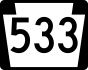 PA Route 533 marker