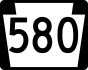 PA Route 580 marker