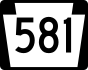 PA Route 581 marker