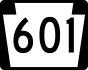 PA Route 601 marker
