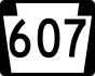 PA Route 607 marker