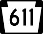 PA Route 611 marker