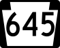 PA Route 645 marker