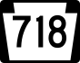 PA Route 718 marker