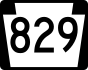 PA Route 829 marker