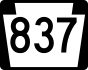 PA Route 837 marker