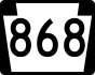 PA Route 868 marker