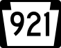 PA Route 921 marker