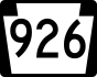 PA Route 926 marker