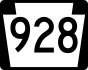 PA Route 928 marker