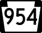 PA Route 954 marker