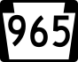PA Route 965 marker