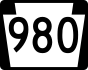PA Route 980 marker