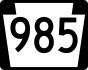 PA Route 985 marker