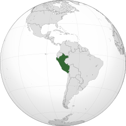 Map showing Peru