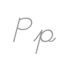 Writing cursive forms of P