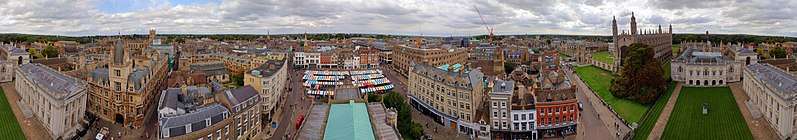  Panorama of Cambridge City Centre, viewed from the tower of Great St. Mary's