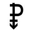 The letter "P" with the tail converted into an arrow with a cross.