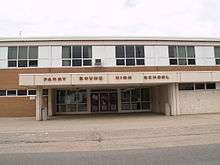 Front entrance to Parry Sound High School