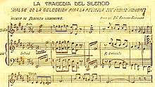 A section of the film's score published in Cine Colombiano
