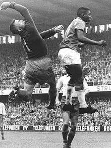 Pele jumping for the ball