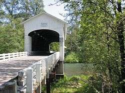 Photograph of a covered bridge