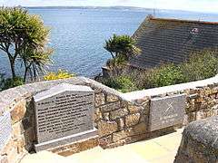 The lifeboat memorial adjacent to the original Penlee Lifeboat Station, from which Solomon Browne was launched