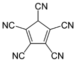 Skeletal formula of pentacyanocyclopentadiene