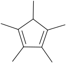 Skeletal formula of pentamethylcyclopentadiene