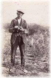 Pedro Dot in his rose fields in the 1930s.
