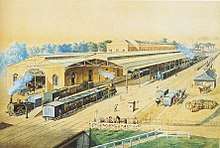 The Dutch Rhenish Railway station at Utrecht in 1866