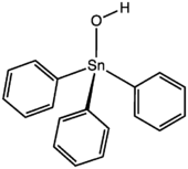 Skeletal formula of triphenyltin hydroxide