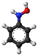 Ball-and-stick model of the phenylhydroxylamine molecule