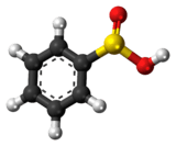 Ball-and-stick model of the phenylsulfinic acid molecule