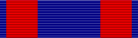 Width-44 ultramarine blue ribbon with width-10 Old Glory red stripes 2 units away from the edges