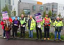 Pickets at the rear entrance to the University of East Anglia - 1 November 2013