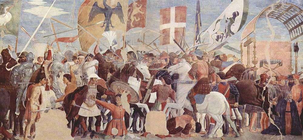 Idealized painting of a battle between Heraclius' army and Persians under Khosrau II c. 1452
