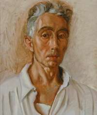 Pierre Daura, "Self Portrait in White", oil on canvas