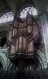 A picture of the pipes of Arthur Harrison's organ at Ely Cathedral