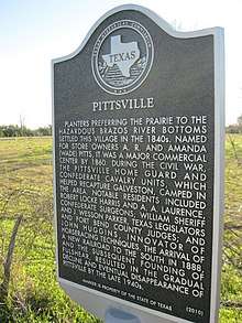 Photo of Pittsville Texas state historical marker