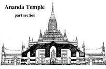 Drawing of Ananda Temple, seen from outside