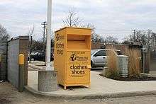 Planet Aid collection box in Dexter, Michigan