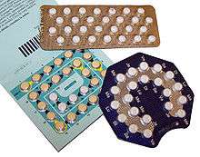 Several packages of birth control pills.