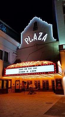 Plaza theater at night.