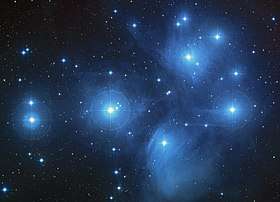 Pleiades, an open star cluster